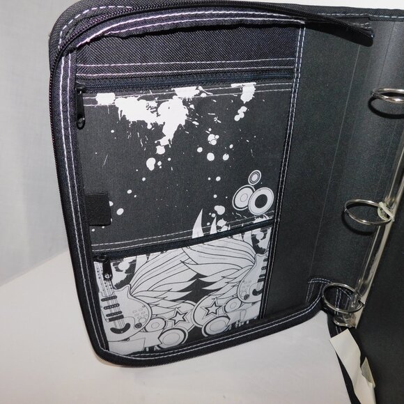 Hilroy Mead Black White Guitar  music Color In Zipper Binder - Picture 9 of 11